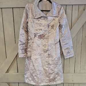 *Call Outs - Read Description* Desigual Satin Embroidered Women's Coat